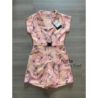 ราคา จั๊มสูทขาสั้นคอปก งานป้าย S M L XL (11324872640)