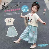 ราคา ชุดฤดูร้อนสำหรับเด็กหญิง ปี 2025 สไตล์โมเดิร์น เสื้อแขนสั้นและกางเกงขาบาน สะดวกสบายในการสวมใส่ (53654382461)