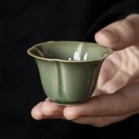 ราคา Yue Kiln Celadon Master Cup โบราณถ้วยชาเซรามิกกลีบถ้วยส่วนบุคคล Kung Fu ชุดชา High-End ถ้วยชาสไตล์ญี่ปุ่น 12.14 (50553049926)
