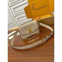 ราคา Louis Vuitton Lockme กระเป๋าสะพายหลัง Messenger สีชมพูอ่อน calf leather ขนาดมาตรฐานสำหรับผู้หญิง M22792 (49153071114)