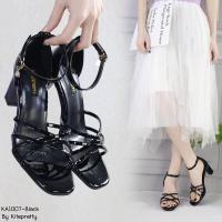 ราคา รองเท้าส้นสูง 3 นิ้ว สานหน้า ปิดหลังเท้า ทรงสวย สไตล์หรูหรา ใส่สบาย (23944868717)