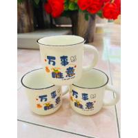 ราคา แก้วเซรามิค แก้วใส่เครื่องดื่ม ชา กาแฟต่างๆ ลายสวยๆ งานเซรามิคอย่างดี มีหูจับ สามารถเข้าไมโครเวฟได้ (เซท 3 ใบ) (24380513923)