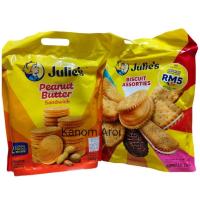 ราคา Julie's จูลี่ส์ ขนมปังกรอบสอดไส้ครีมเนยถั่ว และจูลี่ส์บิสกิตรวมรส (27165053835)