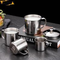 ราคา แก้วกาแฟ พกพามีหูจับถ้วยน้ําสแตนเลสทนทานดื่มถ้วยตั้งแคมป์ท่องเที่ยว (48253849382)