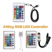 ราคา USB 24Key RGB LED Controller 5V 12V IR Remote RGB LED Dimmer อินเทอร์เฟซ USB 4 พินใช้กับ 2835 5050 3528 RGB LED Strip Light 1 PC (42463097716)