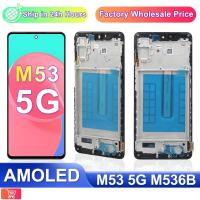 ราคา Super AMOLED M53 5G กรอบสําหรับ Samsung M53 M536B M536B/DS จอแสดงผล Lcd + หน้าจอสัมผัส Digitizer Assembly (47700886020)