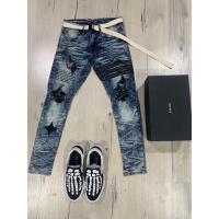 ราคา กางเกงยีนส์ฟอกคาดแถบดำ Hold'em Denim style (14564871514)