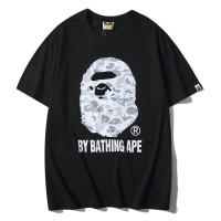 ราคา [S-5XL]HH Hot-Sale BAPE Ape Head Star Camouflage Luminous Cotton Short-Sleeve T-Shirt Black White คอกลม (22232425025)
