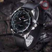 ราคา naviforce watch แท้ นาฬิกาข้อมือผู้ชาย สายหนังสีดำ รุ่น NF9056-BLASIL (293599774)