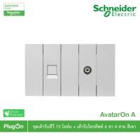 ราคา Schneider Electric : ชุดเต้ารับทีวี 75 โอห์ม + เต้ารับโทรศัพท์ 6 ขา 4 สาย สีเทา | AvatarOn A - ชไนเดอร์ | PlugOn (15892304588)