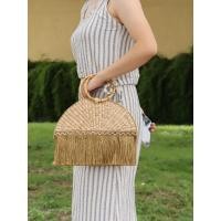 ราคา กระเป๋าสาน คลัชหูไม้ไผ่ พร้อมพู่ตกแต่ง ขนาด12*5.5นิ้ว งานจริงสวยมาก ใส่มือถือได้ กระเป๋าถือ (26610880051)