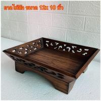 ราคา ถาดไม้สักขนาด 10x12x4 นิ้ว ถาดฉลุลาย ตะกร้า ตะกร้าไม้สัก ถาด ตะกร้าผลไม้ (18320374997)