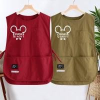 ราคา Qianqian ขายร้อนปีใหม่สไตล์ใหม่เสื้อกั๊กผ้ากันเปื้อน Splash-Proof Oil-Proof Catering Barista ครัวเรือนครัวเสื้อผ้าทํางานแฟชั่นผู้ชายผู้หญิงเสื้อกั๊ก FYHH (52952090800)