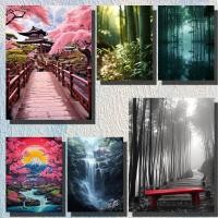 ราคา Fuji Fine Art Corner ภาพวาดผ้าใบ misty warm graceful Art Home Wall Decor โปสเตอร์ผ้าใบ (53952019019)