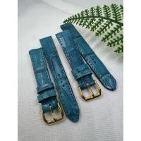 ราคา ขายสายนาฬิกาหนังจระเข้แท้สีฟ้า 20มิล แถมบัคเคิ้ลทอง (3336762085)