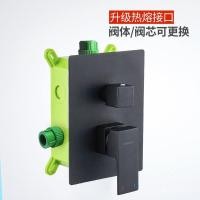 ราคา ฝักบัวทองแดงสีดําปกปิดฝักบัวในผนังประเภทฝังตัวขายส่งชิ้นส่วนฝังตัววาล์วผสมกล่องฝัง Con (51151949432)