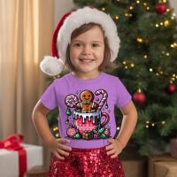 ราคา คริสต์มาสการ์ตูนพิมพ์เด็กผ้าฝ้าย 100% แขนสั้น อเมซอน เสื้อยืดลําลองอินเทรนด์ (56351144767)