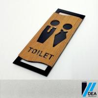 ราคา ป้ายห้องน้ำ Toilet sign ป้ายบอกทางห้องน้ำ อะคริลิก ลายไม้ (43758563507)