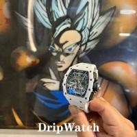 ราคา กิจกรรม Original Authentic Richard RM1103 Barrel Type Three-Eye White Ceramic Multi-Function Chronograph Mens Casual High-End Watch (53203244957)