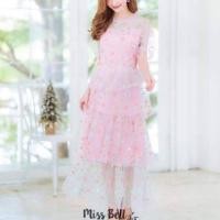 ราคา เดรสขนมชั้น งานปัก ป้าย Miss bell (2897181020)