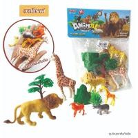 ราคา เซทโมเดลสัตว์ป่าแบบยางนิ่ม 6 ตัว พร้อมของตกแต่ง ต้นไม้ พุ่มไม้ จำลอง บรรจุถุง PVC (18585202858)