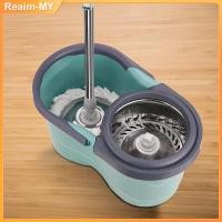 ราคา 【Free Mop Head】Spin Mop Bucket Set Extra Mop Head Floor Magic Mop Microfiber 360 Spin Mop Lantai Baldi 旋轉拖把 (54453890666)
