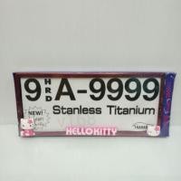 ราคา ป้ายทะเบียนรถยนต์สแตนเลสแท้งานไทเทเนียมสีพาสเทลแบบกันน้ำลายคิตตี้ 9HRD A-9999 (3533427460)