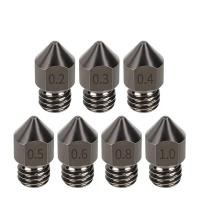 ราคา Super Hardened Steel Nozzle MK8 5Pcs/Lots Hard Reprap 1.75mm 0.2/0.3/0.4/0.5 /0.6/0.8/1.0mm for 3D Printers Hotend CR10 (27068377206)