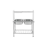 ราคา EVE อ่างล้างจานพร้อมขาตั้ง 2 หลุม และชั้นคว่ำจาน NOAH 1000/500 (28676800892)