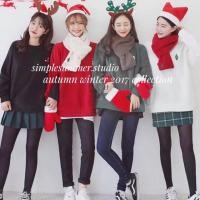 ราคา เสื้อสเวตเตอร์ sweater ลายคริสตืมาส ซานต้า สีแดง (960144760)