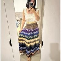 ราคา กระโปรงโบฮีเมียน ผ้ามัดย้อม กระโปรงผ้าต่อ มือ1 (25879496423)