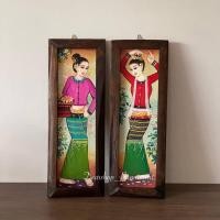 ราคา [สุ่มลาย] แผ่นป้ายไม้สักเพ้นท์ลาย แขวนผนัง แต่งห้อง แต่งร้าน (18429442334)