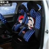 ราคา kamolsrichanyo ชุดหุ้มเบาะรถยนต์ ลายเด็กผู้หญิง จุดสีน้ำเงิน (1061726043)