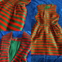 ราคา เดรสผ้าไหมกระโปรงบอลลูน✨สีเขียวแดง (27875082353)