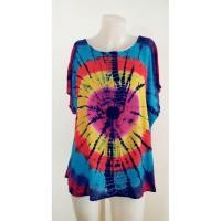 ราคา เสื้อมัดย้อมคอกลมแขนทรงปีกค้างคาว (6623844280)