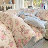 ราคา ชุดเครื่องนอน ผ้านวมลายการ์ตูน ผ้าปูที่นอน 2025 ฤดูใบไม้ผลิผ้าฝ้ายสี่ชิ้นชุดการ์ตูนน่ารักผ้าฝ้ายแท้ผ้าปูที่นอนผ้าห่มปก หนานทง ผ้าปูที่นอนชุดสามชิ้นผ้าห่มปก (50904074521)