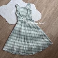 ราคา [พร้อมส่ง] ถุกที่สุดเดรสแขนกุดลายสก็อตเขียวเข็มขัดไขว้หลัง มินิมอลเกาหลี งานนำเข้ามือ1❤️ (20283780141)