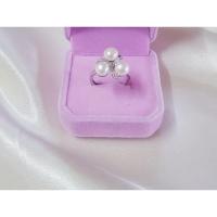 ราคา แหวนมุกแท้ ปรับขนาดได้ (Free size) ขนาดมุก5-6mm. ตัวเรือนเงินแท้ (18880415393)