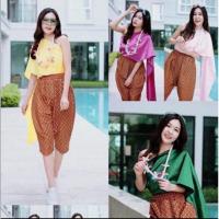 ราคา #กางเกงโจงกระเบน#กางเกงออเจ้าลายไทยไทย(ใส่ได้ทั้งชายและหญิง)/สะไบ#ย้อนยุค ลาย โจงกระเบนสำเร็จรูป# (18013781570)