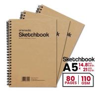 ราคา Artemedia Sketchbook Wired Sketchbook A5 Craft Cover Spiral Binding (21015934869)
