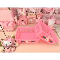 ราคา ตะกร้าจัดระเบียบขนาดกลางสีชมพูคิตตี้ตะกร้าใส่ของขนาดกลางสีชมพู (8075433651)