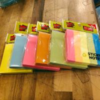 ราคา พร้อมส่งงง โพสอิท โพสอิทสีพื้น Sticky notes กระดาษโน๊ตกาวในตัว (8787660781)