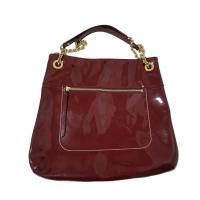 ราคา กระเป๋าสะพาย Coach Poppy Patent Leather Slim Tote Handbag Purse Crimson Red 21583 ❤️สินค้ามือสองแท้ (27159048596)