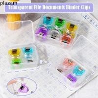 ราคา PLAZAM 4/12Pcs แฟ้มเอกสาร Binder คลิป,กล่องเก็บคลิปหนีบกระดาษโปร่งใส,แบบพกพา Arc-shaped Planner Bookmarks สํานักงาน Binding Supplies (55352846187)