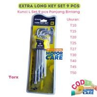 ราคา กุญแจ Long Star L + STAR ชุด 9 ชิ้น - กุญแจ Hex Torx กุญแจ Long Star L (46202191440)