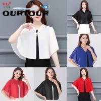 ราคา URTOUR ผ้าคลุมไหล่ผ้าชีฟอง, ผ้าคลุมไหล่ Tulle สั้นระบายอากาศ, เสื้อแจ็คเก็ตบางลูกไม้หลากสีเสื้อโค้ทบางผู้หญิง (53652866980)