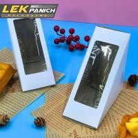 ราคา กล่องแซนวิชกระดาษ เจาะหน้าต่าง เคลือบฟิมล์ม PE Food Grade สัมผัสอาหารได้ (50951269216)