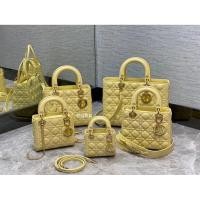 ราคา Dior กระเป๋าถือ สีเหลือง ทรงคลาสสิก หนังคุณภาพสูง สำหรับผู้หญิง (52503227421)