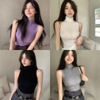 ราคา Bonnieเสื้อกล้ามไหมพรม แขนกุด สีพื้น ทรงสวย เสื้อแขนกุด สไตล์เกาหลี คอเต่า ดีเทลผ้าร่องเล็ก ดูแพง (26477430054)