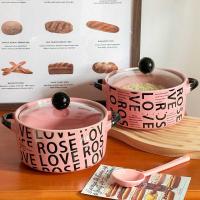 ราคา ความรู้สึกการออกแบบที่มีมูลค่าสูงชามบะหมี่กึ่งสําเร็จรูปเซรามิกที่มีฝาปิดนักเรียนหอพักชามบะหมี่กึ่งสําเร็จรูปครัวเรือนหอยทากชามก๋วยเตี๋ยวชามซุปผ (54100616981)